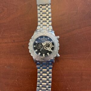 Invicta Black Dial Silver Watch